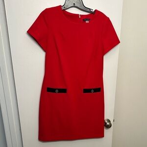 Tommy Hilfiger Red Mini Dress with Black Accents